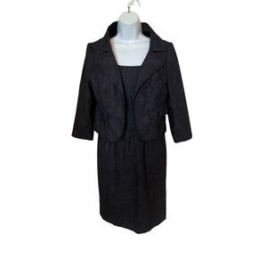 Vintage White House Black Market Dress/Jacke Dark Gray/Black  10